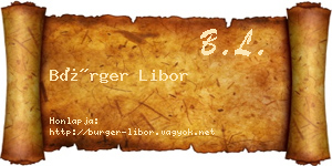Bürger Libor névjegykártya